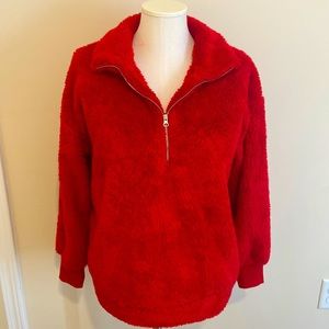 LOFT fleece 3 quarter zip